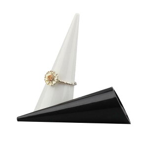 リングスタンド アクリル クリア ミニ 円錐型 立体 指輪 ダイヤモンドリング アクセサリー ディスプレイ 高級感 ショーケース 店舗什器 コレクション 黒 白