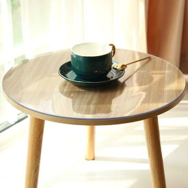 テーブルマット 円形 丸型 PVC製 ソフトガラス 透明 クリア フロスト加工 抗菌 防水 耐油 耐熱 傷防止 汚れ防止 お手入れ簡単 拭ける コーヒーテーブル サイドテーブル ティーテーブル ナイトテーブル用 シンプル モダン