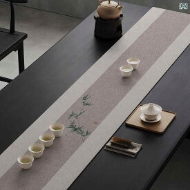 テーブルランナー 新中式 禅風 綿麻 吸水 滑り止め ティーテーブルマット 茶席 お茶会 長方形 ロング 和モダン アジアン インテリア 飾り 植物柄 花柄