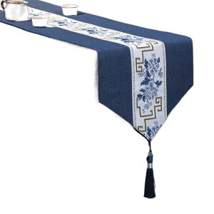 テーブルランナー 防水 中華風 禅意 茶席 茶卓マット 長方形 織物 花柄 耐摩耗性 リビング ダイニング 和モダン アジアンテイスト 来客用 ブルー レッド ベージュ グレー