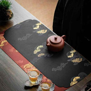 茶席 雲松織錦柄 茶道 中国風 禅スタイル 綿麻 防水 撥水 防塵 テーブルランナー テーブルクロス 茶布 茶器敷物 茶卓マット 茶盤マット 長方形 インテリア 高級感