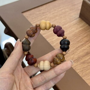念珠 男女兼用 天然木 ブレスレット 腕輪 緑檀 紫檀 黒花梨 多宝珠 ひょうたん型 高級感 ハンドメイド 熟成 経年変化 普段使い アクセサリー