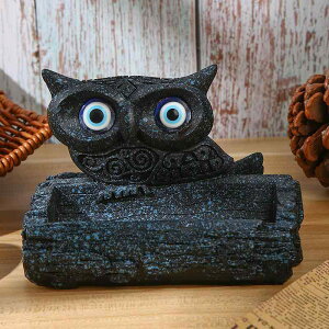 灰皿 メンズ レトロ 樹脂製 フクロウ 動物モチーフ スクエア おしゃれ ユニーク インテリア 置物 モダン シンプル 卓上 喫煙具 個性的 室内装飾