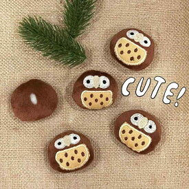 ぬいぐるみアクセサリー キッズ かわいい フクロウ キャラクター とぼけた顔 まんまる ふわふわ マスコット 小型 茶色 超ソフト素材 服飾小物 バッグチャーム リュック用 通園 通学 普段使い ワンポイント