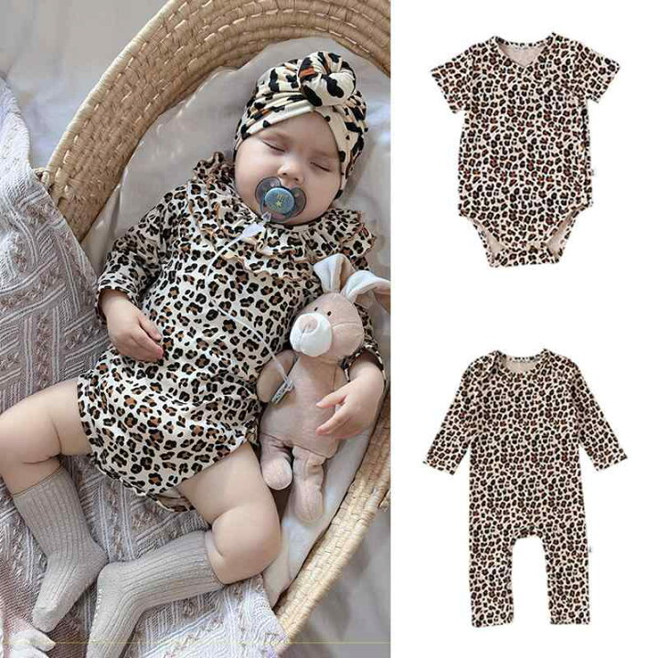 楽天市場】ロンパース ベビー服 赤ちゃん 新生児 乳幼児 ヒョウ柄 長袖 