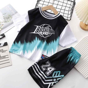バスケットボールウェア 子供用 男の子 女の子 ジュニア バスケットボールユニフォーム スポーツウェア 上下セット 2点セット 半袖 ハーフパンツ 速乾 吸汗 接触冷感 薄手 ポリエステル素材