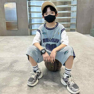スポーツウェア キッズ 男の子 バスケットボールウェア 吸汗速乾 セットアップ 半袖 ハーフパンツ 2点セット 薄手 柔らかい肌触り 綿素材 カジュアル 夏用