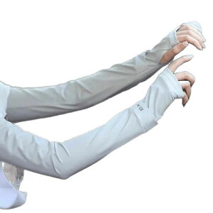 アームカバー メンズ 男性用 UVカット 日焼け対策 接触冷感 吸汗速乾 ゆったり 伸縮性 アウトドア 釣り スポーツ 夏用 ブラック グレー 指穴付き