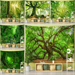 タペストリー 壁掛け 大森林 自然風景 幻想的 神秘的 ボヘミアン 北欧風 スピリチュアル ポリエステル ファブリック 長方形 リビング 寝室 部屋飾り 背景布 インテリア デコレーション