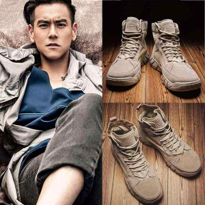 ワークブーツ メンズ 男性 レースアップブーツ デザートブーツ イエローブーツ ハイカット ミドルカット ショートブーツ アウトドア 作業用 安全靴 普段使い カジュアル 春物 通気性 防水