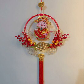 お正月飾り 新年 玄関 ドア用 フラワーリース 花輪 吊り飾り リビング ホテル 店舗装飾 デコレーション DIY手作りキット 造花 フェイクフラワー 赤い実 縁起物