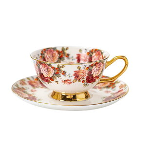 コーヒーカップ ソーサーセット 青花磁器 陶磁器 レトロ ヨーロピアン 花柄 高級感 ライトラグジュアリー 上質 優雅 アフタヌーンティー オフィス 自宅 カフェ レストラン用