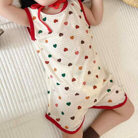 スリーパー ベビー キッズ 女の子 子供用 男女兼用 夏用 薄手 ルームウェア パジャマ ガウン ナイトドレス 竹繊維 ビスコース 接触冷感 吸湿速乾 カジュアルスタイル 動物柄 キャラクター 花柄 かわいい プリント