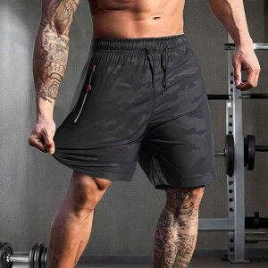 ショートパンツ メンズ フィットネス ジム トレーニング 筋トレ スポーツ ランニング アメリカンスタイル メッシュ 通気性 速乾 ドライ ストレッチ ハーフパンツ ストレートシルエット ポリ