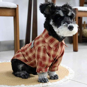 犬猫用 シャツ チェック柄 ペット服 春 夏 秋 薄手 薄地 トイプードル ビションフリーゼ 子犬 小型犬 中型犬 普段着 お散歩 お出かけ トップス ポリエステル 通気性 快適 レッド カーキ