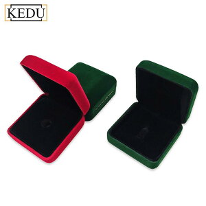 コレクションケース ベルベット バッジ ピンバッジ ブローチ 記念コイン メダル 収納ボックス ディスプレイケース ギフトボックス 高級感 スクエア型 ダークグリーン レッド