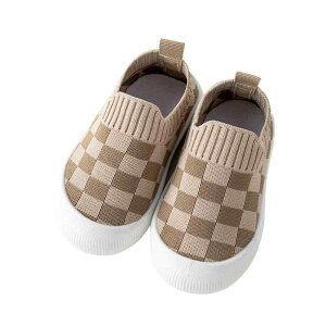 ベビー 幼児 赤ちゃん 春夏秋 室内履き フロアシューズ ルームシューズ 布製 ソフトソール 滑り止め 通気性 防臭 防水 つま先保護 チェック柄