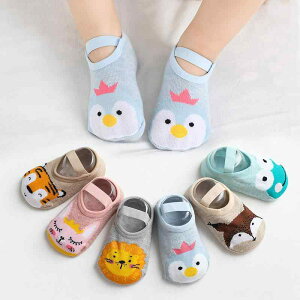 ルームソックス ベビー キッズ 子供用 滑り止め付き 歩行練習 あんよ 綿 薄手 春夏秋 室内履き アニマル柄 かわいい 通気性 吸汗性 靴下 シューズソックス