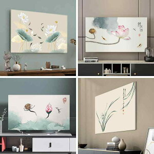 テレビカバー 防塵 保護 ホコリよけ 中華風 中国古典柄 掛け式 家庭用 リビング 寝室 液晶テレビ 薄型テレビ 大型テレビ対応 花鳥 水墨画 蓮 蘭 梅 魚 木蘭 縁起物 伝統文様