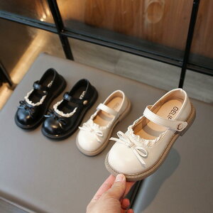 キッズ 女の子 ローファー フラットシューズ ロリータ プリンセスシューズ 英国風 合成皮革 ソフトソール ゴム底 マジックテープ 通気性 滑り止め 耐摩耗性 ブラック ベージュ 春 夏 秋 フォ