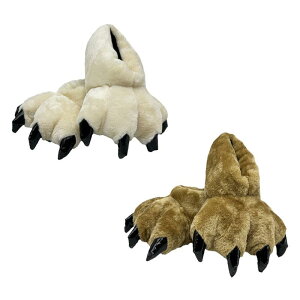 ルームシューズ メンズ 男性用 恐竜 モンスター 爪型 もこもこ ボア スリッパ ふわふわ あったか 保温 アニマル かかと付き ヒョウ柄 PUレザー底 室内履き カジュアル