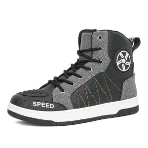 ライディングブーツ メンズ 男性用 バイク用 オフロード レーシング ツーリング オールシーズン ショートブーツ フィット感 ホールド感 足首保護 グレー ブラック