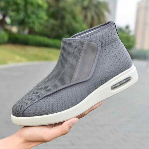 コンフォートシューズ ウォーキングシューズ 男女兼用 シニア向け 秋冬 快適歩行 ハイカット 幅広設計 甲高対応 厚底 クッション性 滑り止め メッシュ素材 マジックテープ 普段使い 散歩 レ