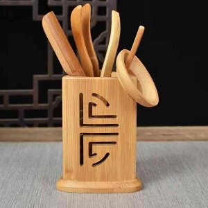 茶道六君子 炭化竹製 セット 透かし彫り 異形 四角 半円 三角 六角デザイン 中華風 和風 茶器 功夫茶具 茶道具 竹製 バンブー小物