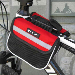 自転車バッグ マウンテンバイク MTB ロードバイク サイクリング フレームバッグ トップチューブバッグ 600Dポリエステル製 上管取付 大容量 汎用 多機能 耐水 レッド ブルー ブラック ツール