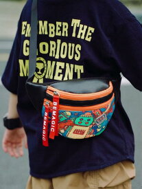 サコッシュ 男の子 子供用 韓国 チェストバック メッセンジャー ファッション ポケット ミニバッグ ロボット 黒 青 オレンジ