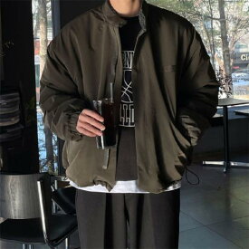 ミリタリージャケット メンズ アウター カジュアル アメカジ ジャンパー 韓国 紳士服 ウール コート カーキ 黒 ブルゾン