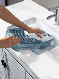 洗濯板 小さめ ウォッシュボード 手洗い 予洗い ホーム 家庭用 プラスチック ポータブル プール シンク ミニ ブルー グレー