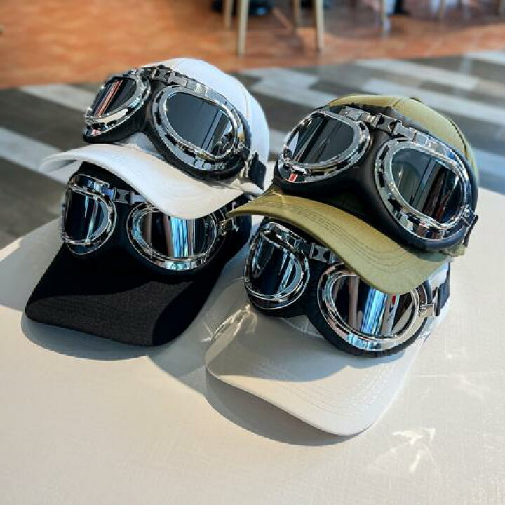 パイロットメガネが可愛い！　キャップ　ブラック　サングラス　ユニセックス　つば深
