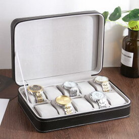 時計ケース 腕時計 携帯収納ケース 持ち運び 旅行 レザー ジッパー ウォッチ 収納 ボックス ポータブル ジュエリー ビジネス コレクション ディスプレイ ギフト