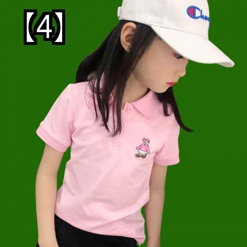 ゴルフウェア 快適 スポーツ レジャー スポーツ 夏 半袖 女の子 ポロシャツ 子供 シャツ