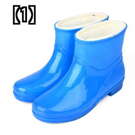 女性用 ウォーターシューズ レインブーツ かわいい 雨靴 実用的 レイン ブーツ ミッド チューブ ショート 耐摩耗性 暖か 防水 ファッション ゴム靴