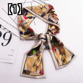スカーフ おしゃれ レディース 小物 ファッション アイテム ネックウエア シルク 韓国 春秋 外国 薄く 長い 装飾的 チェック柄