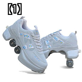ローラーシューズ" キッズ スニーカー スケート靴 子供靴 ローラースケート ヒーリーズ 子供用 大人 変形靴 デュアル ユース