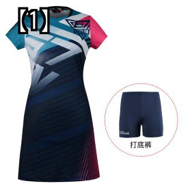 バドミントン ウェア スポーツ ユニフォーム レディース 韓国 ワンピース 通気性 速乾 半袖 スリム 卓球 テニス ロング スカート