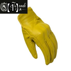 手袋 指なし メンズ グローブ オートバイ 男女兼用 夏 シープ スキン レトロ ライディング 落下防止 通気性 黄色 黒