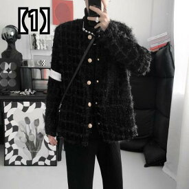 ジャケット メンズ 肩パッド 韓国 おしゃれ コントラスト カラー デザイン ゆったり カジュアル スーツ 黒