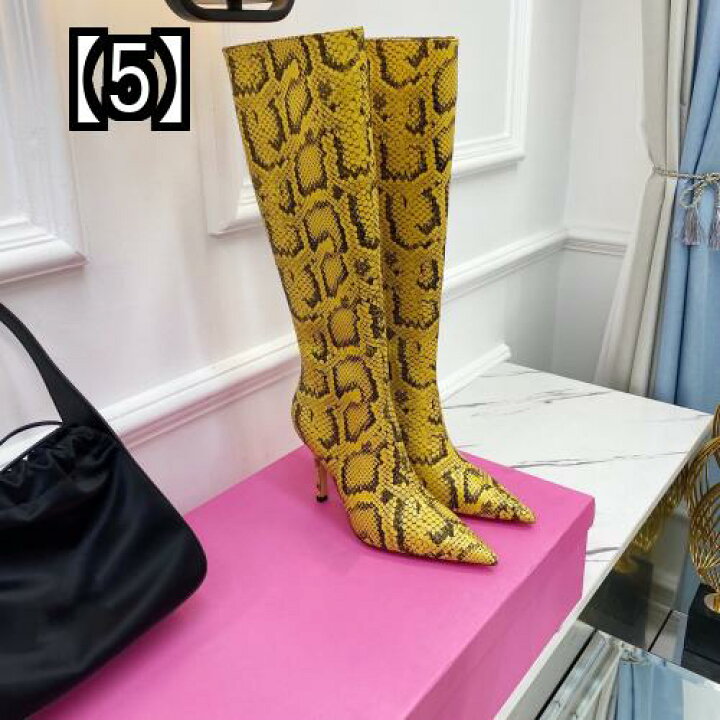 楽天市場】ロングブーツ レディース パイソン ハイヒール ポインテッド 