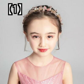 ヘッドドレス 子供 髪飾り 花 カチューシャ キッズ ヘアアクセサリー 結婚式 発表会 誕生日会 女の子 花輪 飾り ピンク ホワイト レッド