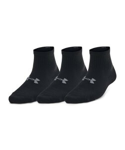 [�A���_�[�A�[�}�[] UA ESSENTIAL QUARTER SOCKS (3P) Black/Black/Castlerock SM