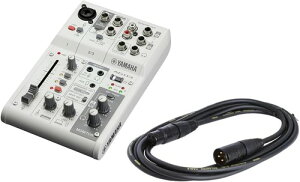 ���}�n YAMAHA ���C�u�X�g���[�~���O�~�L�T�[ �I�[�f�B�I�C���^�[�t�F�C�X 3m�}�C�N�P�[�u���Z�b�g 3�`�����l�� �z���C�g AG03MK2 W MC