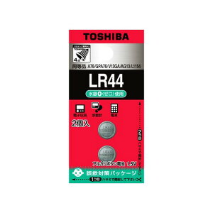 TOSHIBA(����) �A���J���{�^���d�r LR44 2�� (�����i A76 GPA76 V13GA AG13 L1154) ����΍�G�R�p�b�N LR44EC 2P