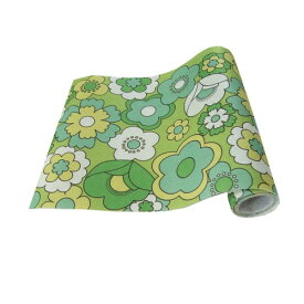 オカ(OKA) 食器棚シート ルアンス 約30cm×120cm グリーン (保護 収納 レトロ 昭和 花柄)
