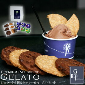 お歳暮 アイスクリーム アイス フルーツアイス 送料無料 冬ギフト 冬スイーツ 御歳暮 ソルベ シャーベット クッキー お菓子 スイーツ 贈り物 ギフト プレゼント ギフトセット 高級 低脂質 誕生日 『ジェラート6個＋トッピングクッキー6枚 詰め合わせ』