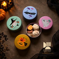 クッキー缶 ギフト ハロウィン 『 ミニハロ缶 かぼちゃ / おばけ / 魔女 / コウモリ』 4種類 詰め合わせ …