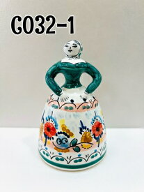 【GRANADA】■かわいいスペイン陶器■　C032　人形ベル　呼び鈴　トレド　CRUZ　クルーズ　クルス　スペイン雑貨　プレゼント　ギフト　結婚祝い　新築祝い　小花柄　可愛い